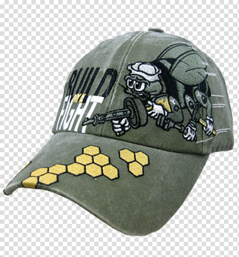 Cap United States Navy Hat Seabee, green hat transparent background PNG clipart
