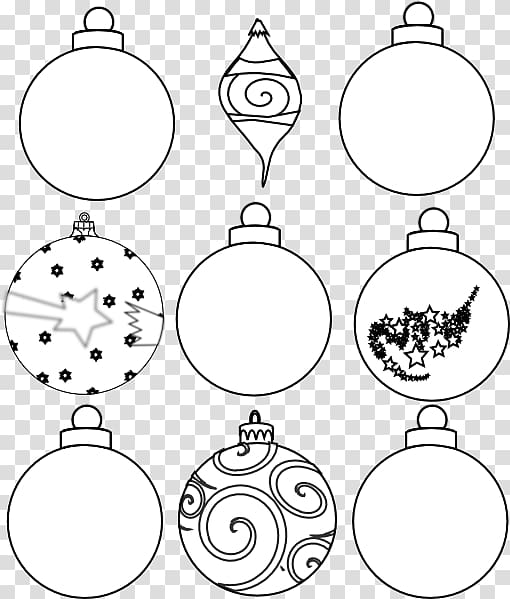 Christmas ornament Christmas decoration Black and white , Small Ornament transparent background PNG clipart