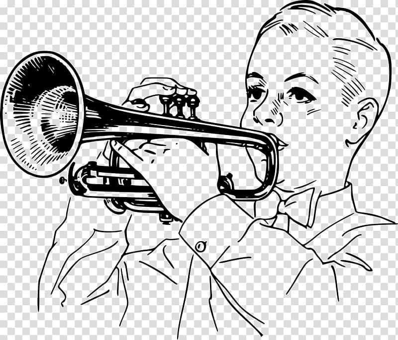Trumpeter Drawing Music, trombone transparent background PNG clipart