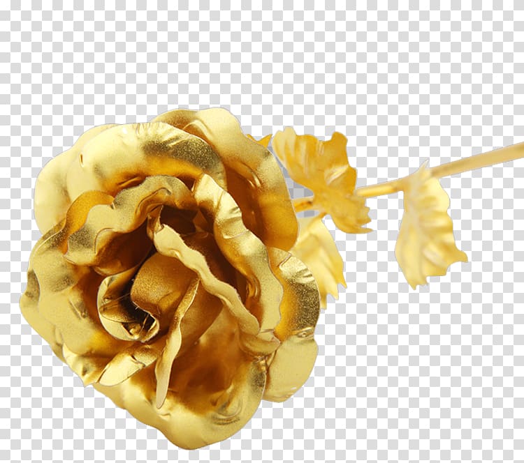 gold rose art, Beach rose Gold Flower, Golden,rose transparent background PNG clipart