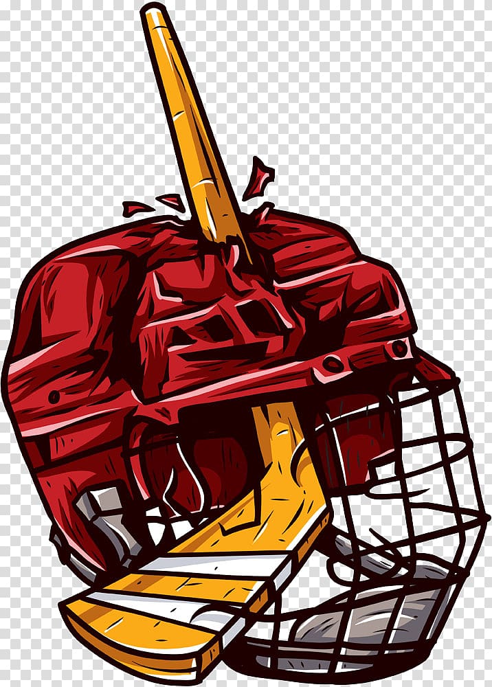 Ice hockey Sport Hockey puck Hockey helmet, Hand-painted hockey helmet transparent background PNG clipart