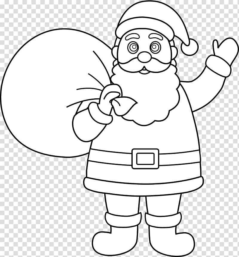 santa claus and reindeer clipart black and white