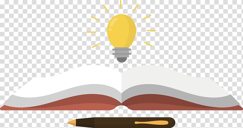 Brand Logo Text Illustration, A light bulb in a Book transparent background PNG clipart