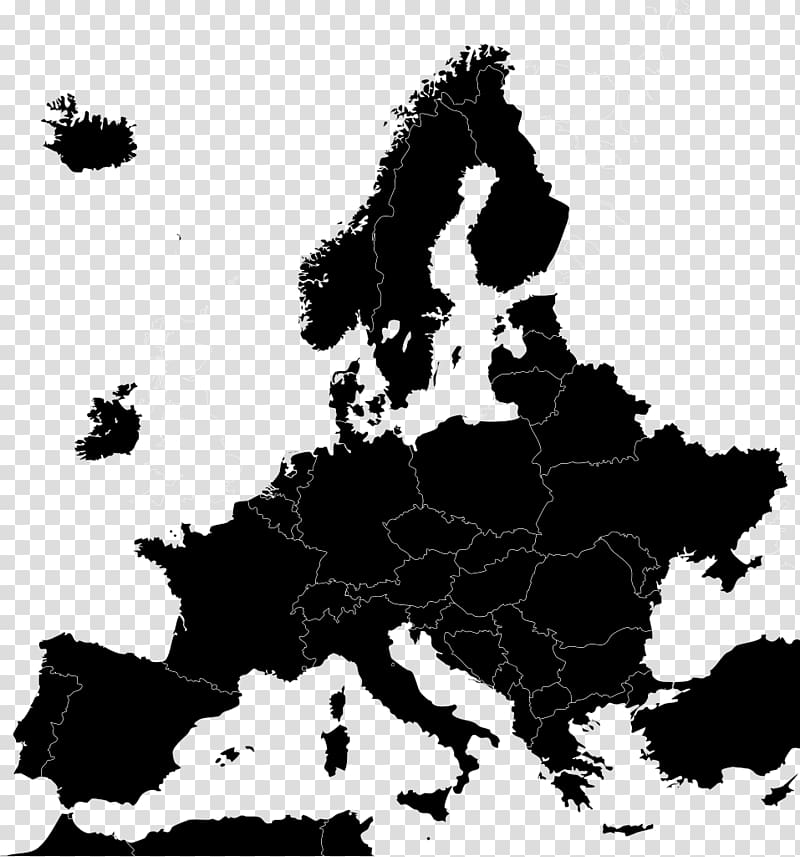 black and white map sketch, Europe Map, europe transparent background PNG clipart