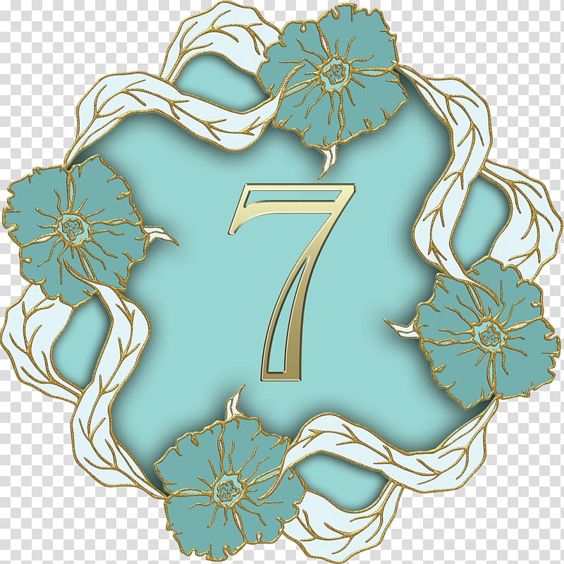 teal and white floral wreath , Flower Theme Number 7 transparent background PNG clipart