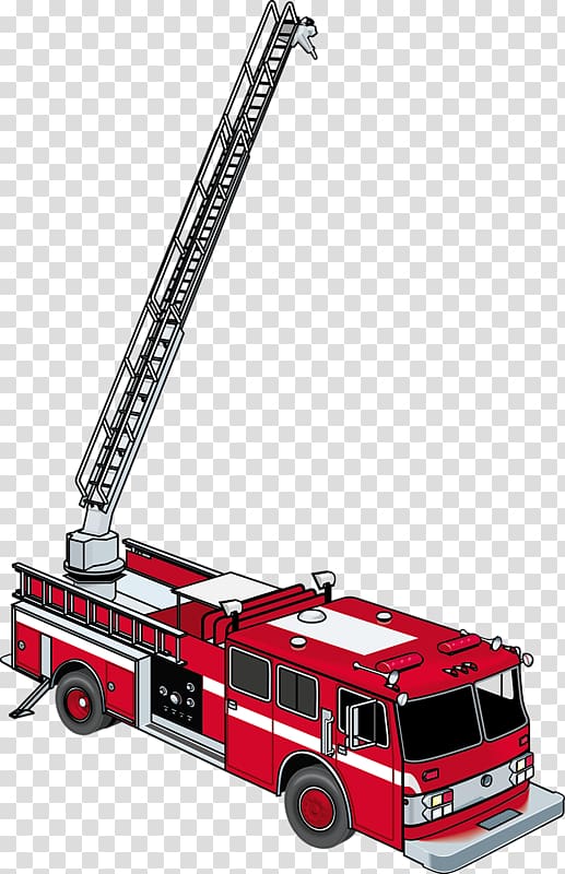 red fire truck transparent background PNG clipart