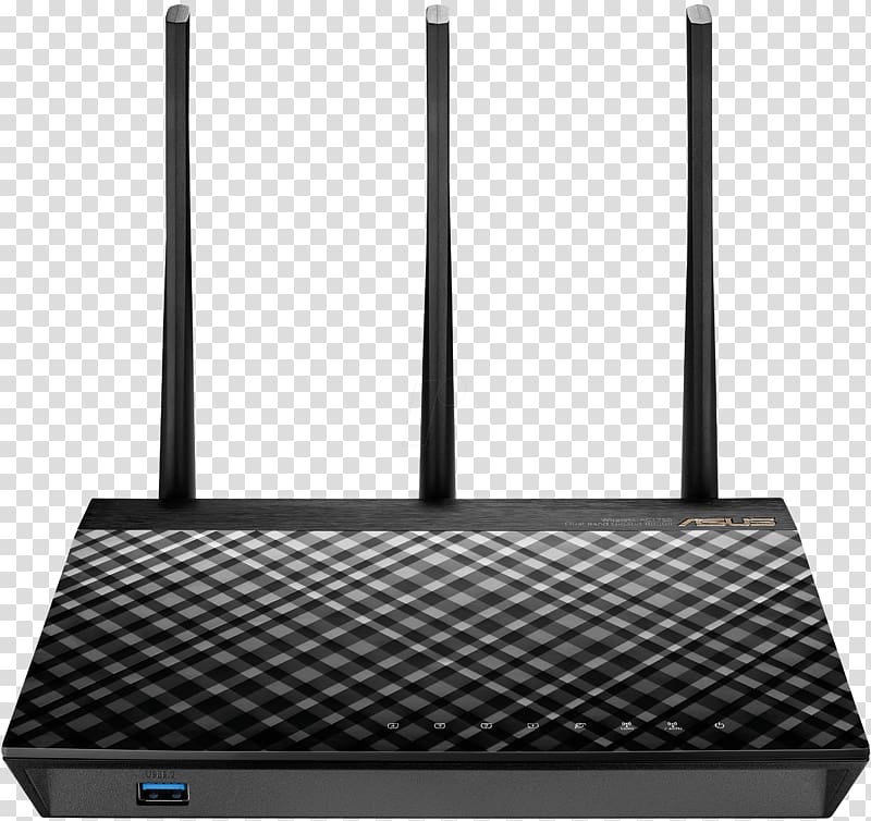 ASUS RT-AC66U Wireless router Wi-Fi Gigabit Ethernet, Wired Router transparent background PNG clipart