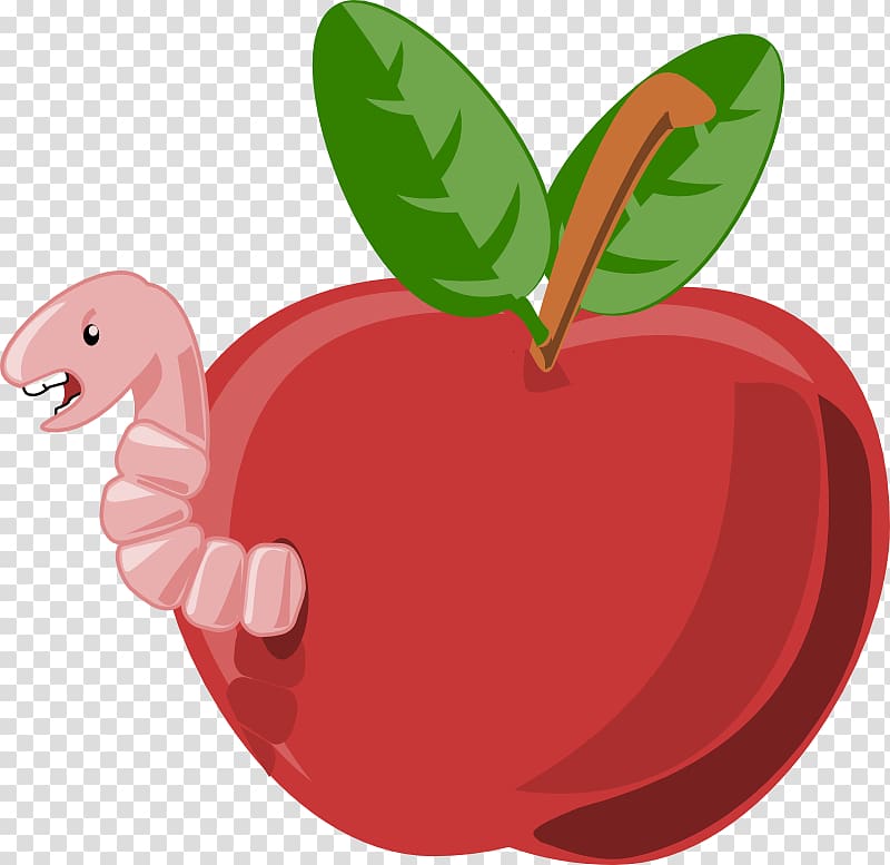 Worm Apple Cartoon , Cartoon Worm transparent background PNG clipart