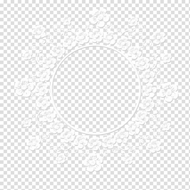 Black and white Circle Area Monochrome, Lace Boarder transparent background PNG clipart