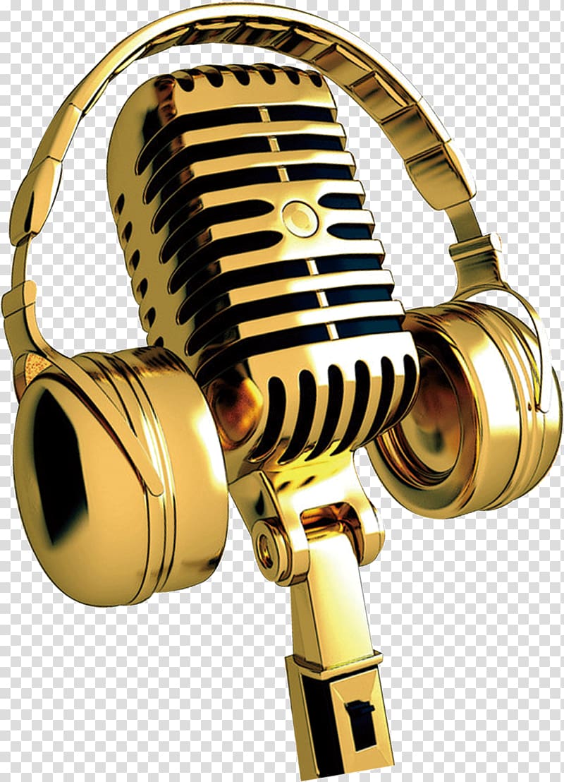 Free download | Golden microphone transparent background PNG clipart