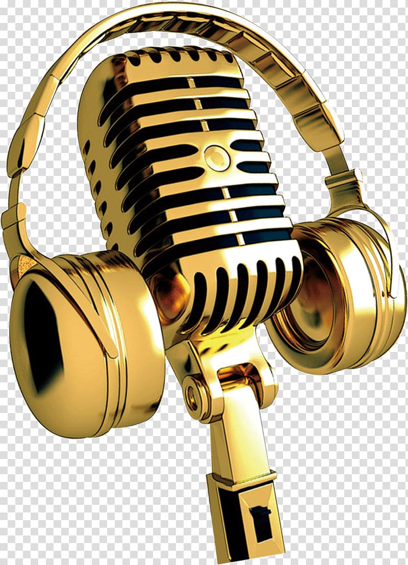 golden microphone transparent background PNG clipart