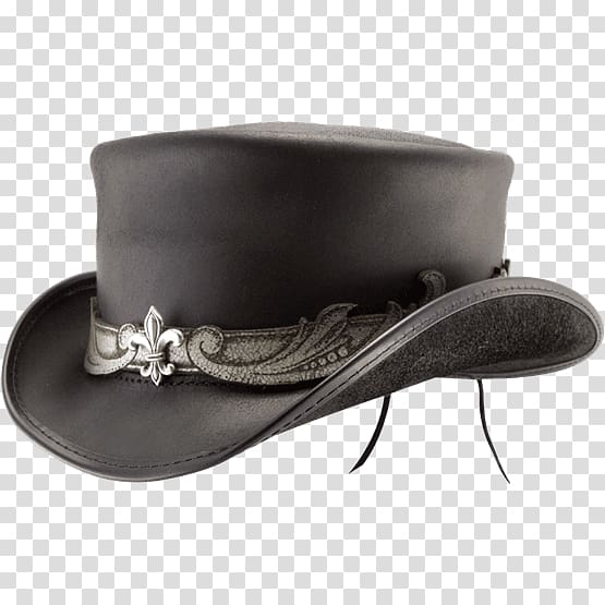 Top hat Bowler hat Leather Fleur-de-lis, Hat transparent background PNG clipart