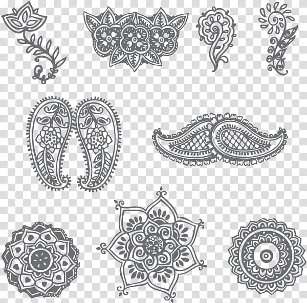 floral artwork, Henna Mehndi Tattoo Drawing, henna transparent background PNG clipart