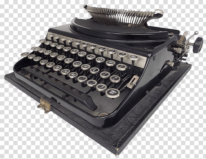 black and gray typewriter illustration, Monarch Portable Type Writer transparent background PNG clipart