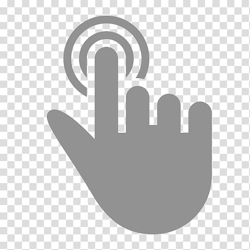 gray hand pointing logo, Computer Icons Finger Tap Android Mobile Phones Mobile app development, click transparent background PNG clipart