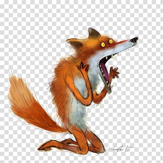 red fox illustration, Red fox Drawing Cartoon Illustration, fox transparent background PNG clipart