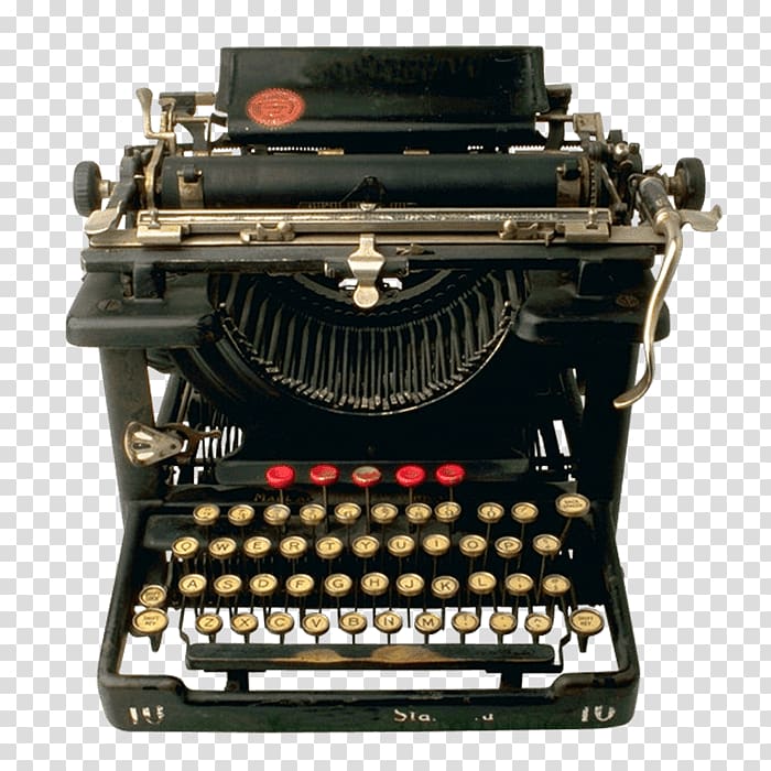 black and beige typewriter, Vintage Typing Machine transparent background PNG clipart
