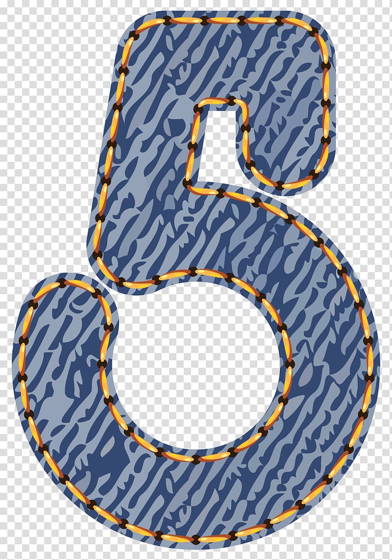 blue and yellow stitch 5 , Number , Jeans Number Five transparent background PNG clipart