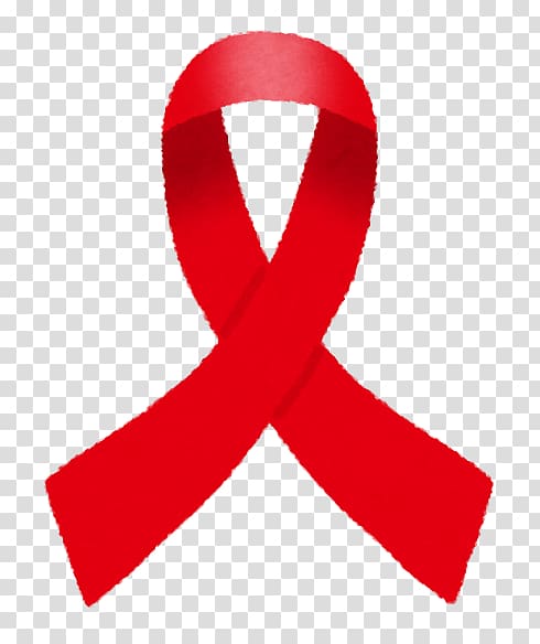 Red ribbon HIV/AIDS Louisiana Public Health Institute Awareness ribbon, transparent background PNG clipart
