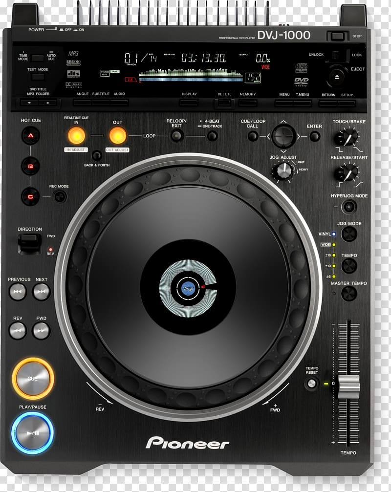 CDJ-2000 DVJ Pioneer DJ Disc jockey, dvd transparent background PNG clipart