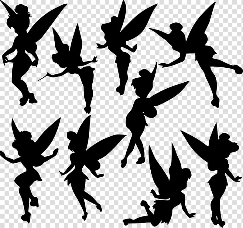 Tinker Bell art, Tinker Bell Peeter Paan Peter Pan Silhouette, others transparent background PNG clipart