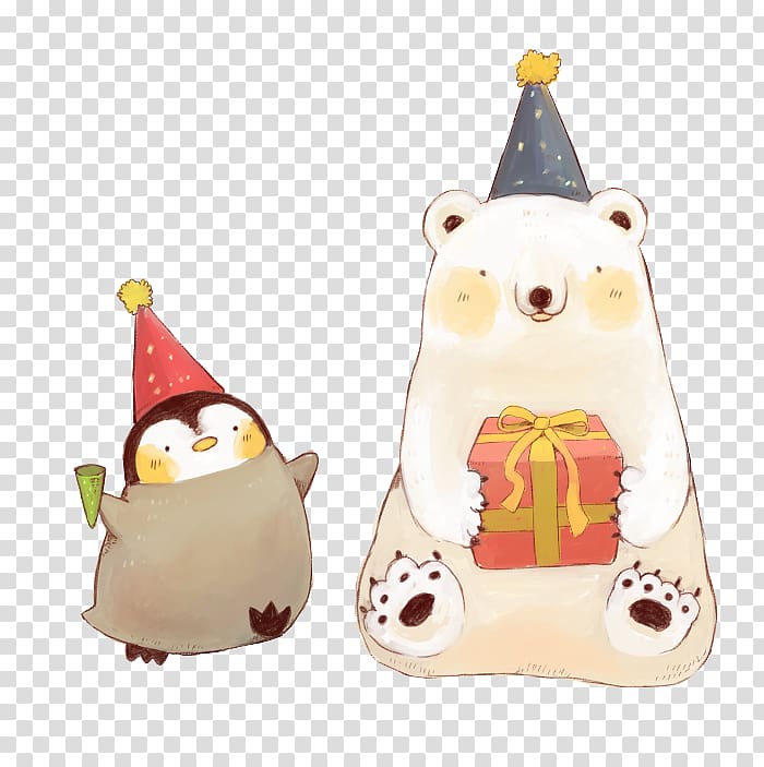 little penguin and polar bear transparent background PNG clipart