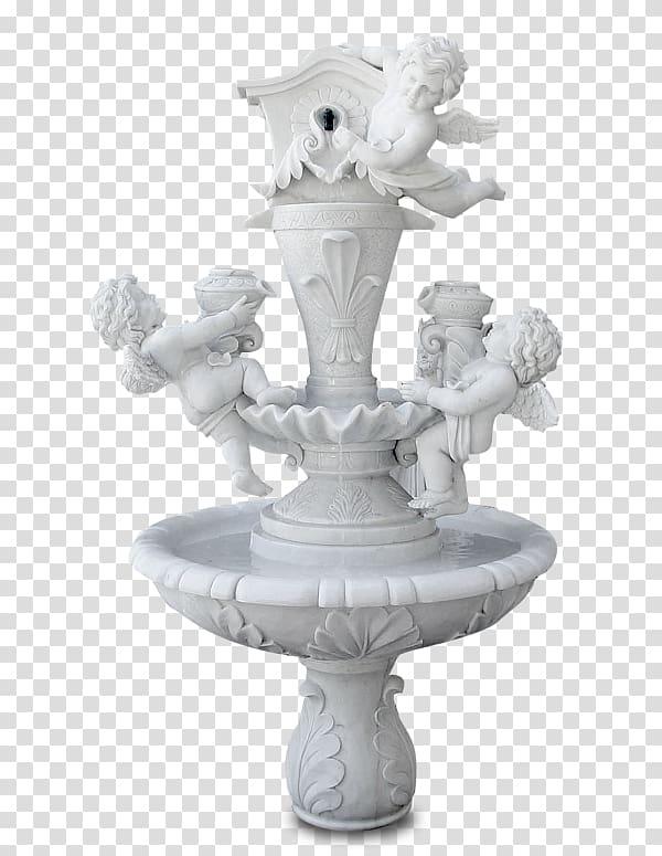 Fountain Garden Water feature Marble Statue, Statue Top view transparent background PNG clipart