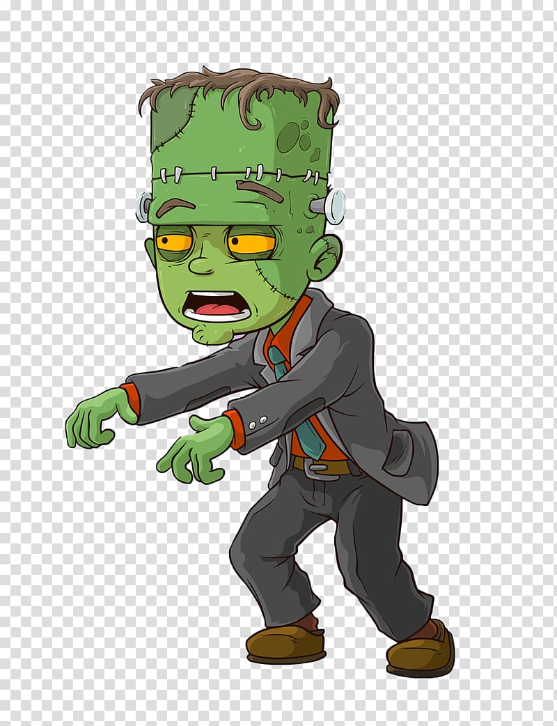Frankensteins monster Cartoon Zombie, Cartoon green monster transparent background PNG clipart