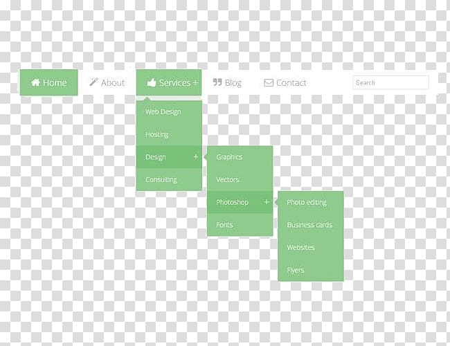 Menu Graphic design CSS3, Clean and simple style menu navigation transparent background PNG clipart