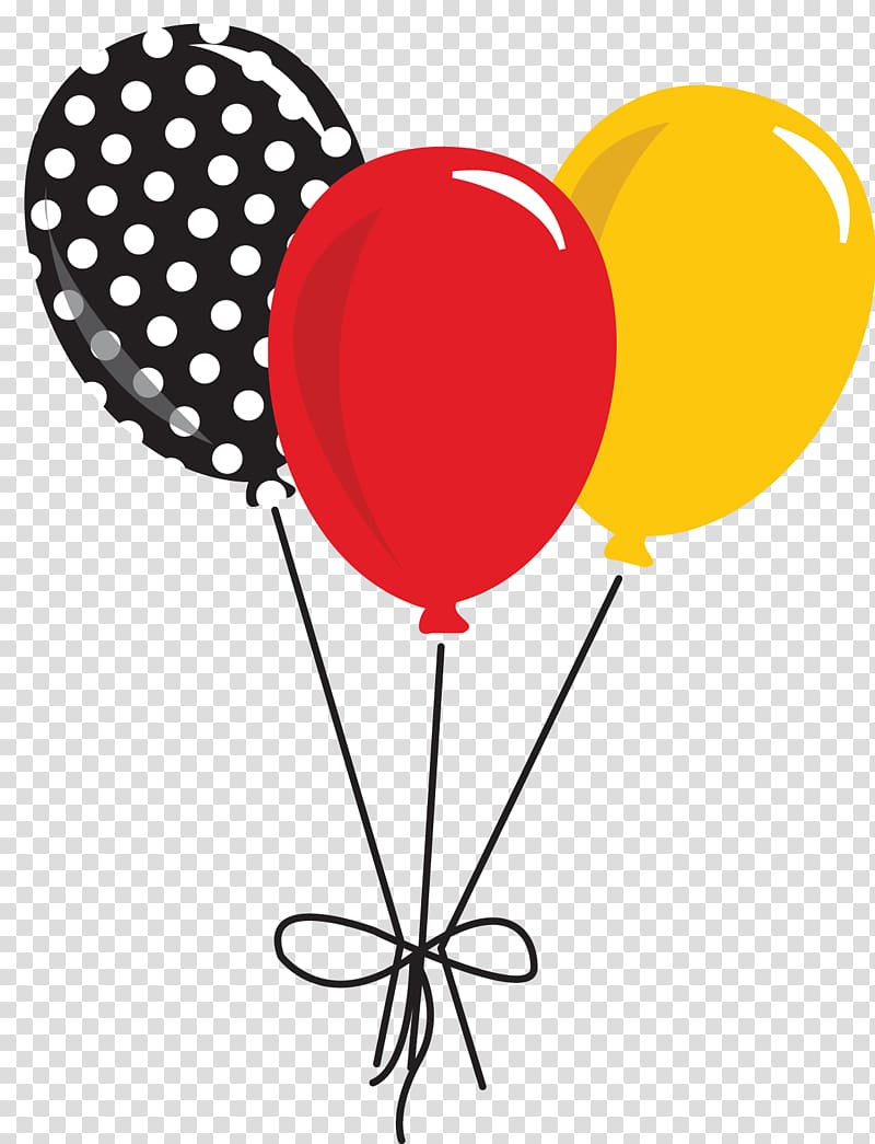 black, red, and yellow balloons , Minnie Mouse Mickey Mouse Balloon , Fancy Balloons transparent background PNG clipart