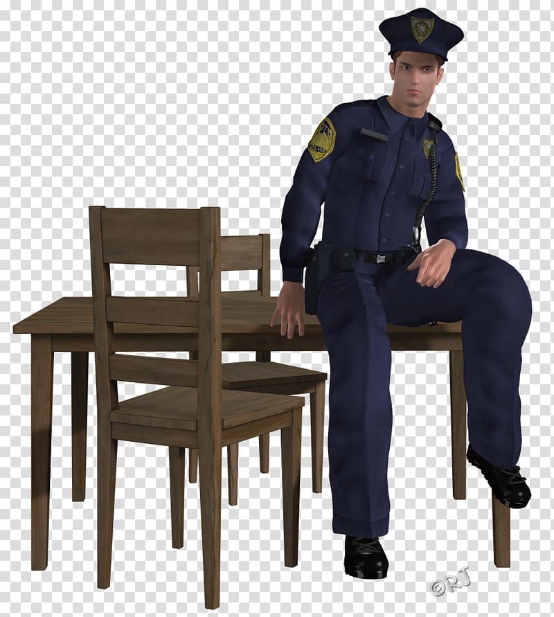 Furniture Chair Profession Uniform Security, policeman transparent background PNG clipart