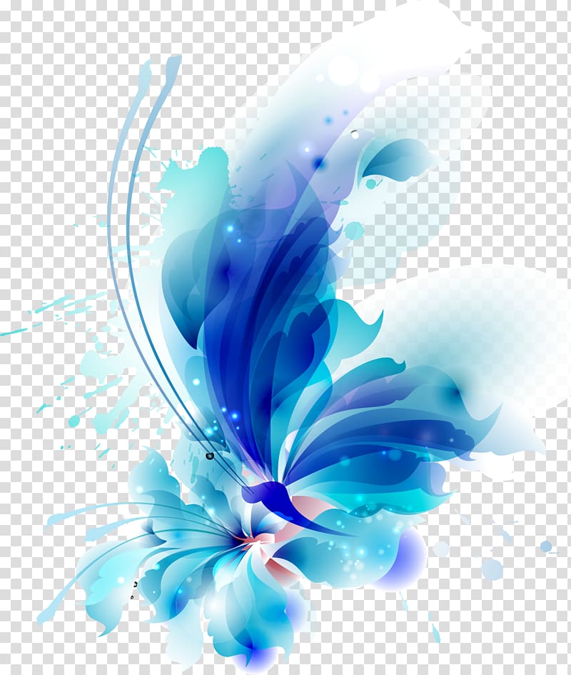 Butterfly Flower Blue, Blue Dream Flower transparent background PNG clipart