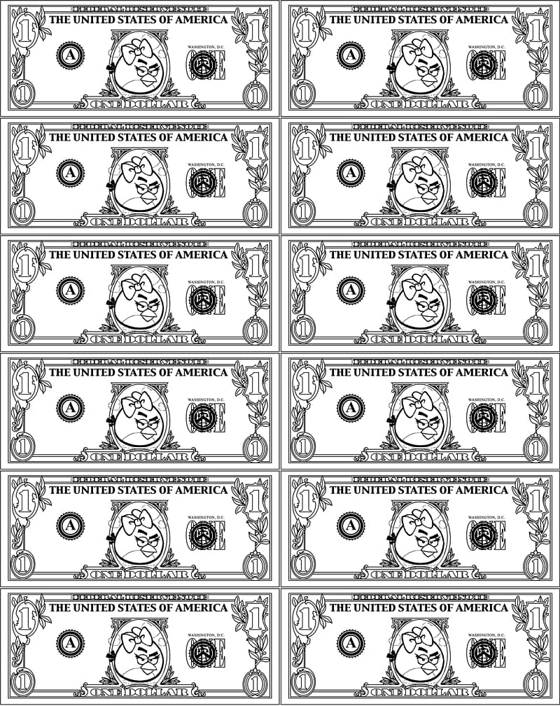 Angry Birds Epic Angry Birds Space colouring pages Money, Fake Money transparent background PNG clipart