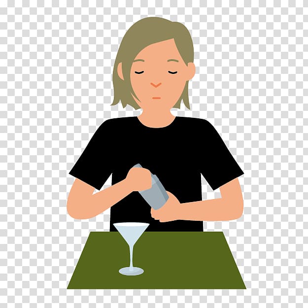 Cocktail Bartender Cartoon, Cartoon hair Bartender transparent background PNG clipart