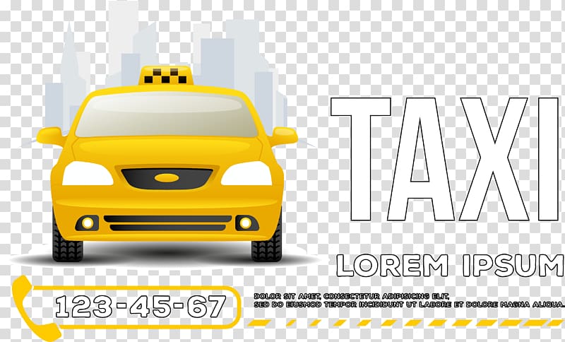 Taxicabs of the United States Poster Illustration, Yellow Taxi transparent background PNG clipart