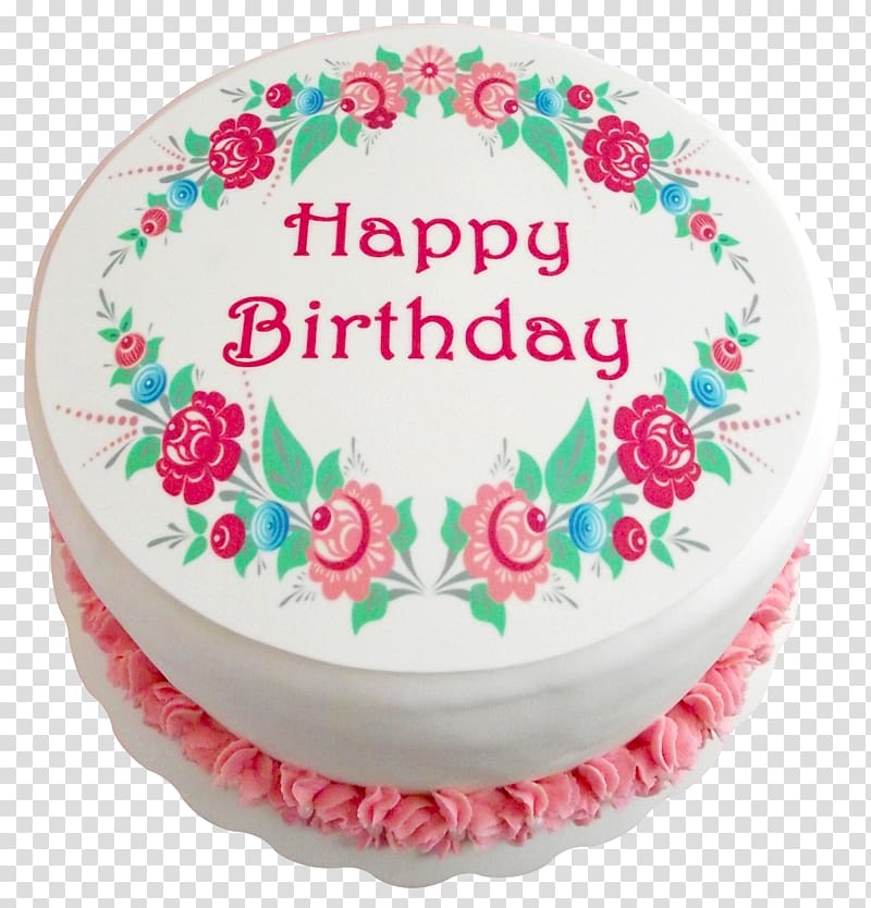 round fondant cake, Birthday cake Wedding cake Chocolate cake Black Forest gateau Ice cream cake, Happy Birthday Cream Cake transparent background PNG clipart