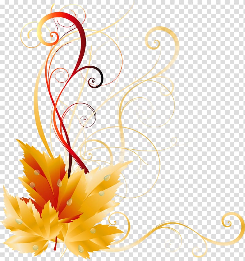 Autumn leaf color , Fall Leaves Decor , yellow floral artwork transparent background PNG clipart