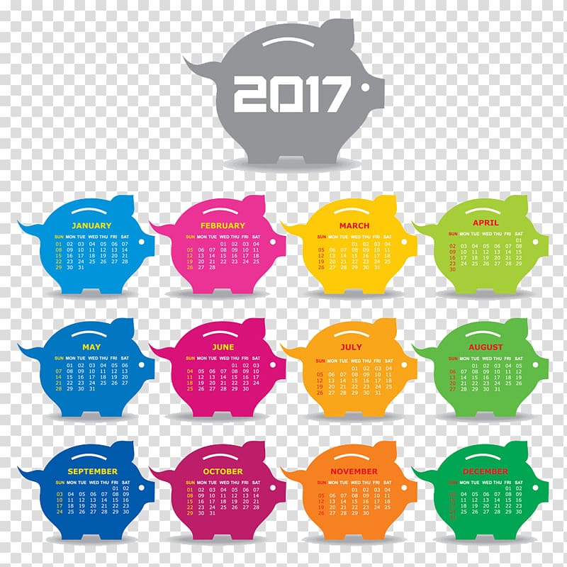 Calendar Illustration, Lovely 2017 calendar transparent background PNG clipart