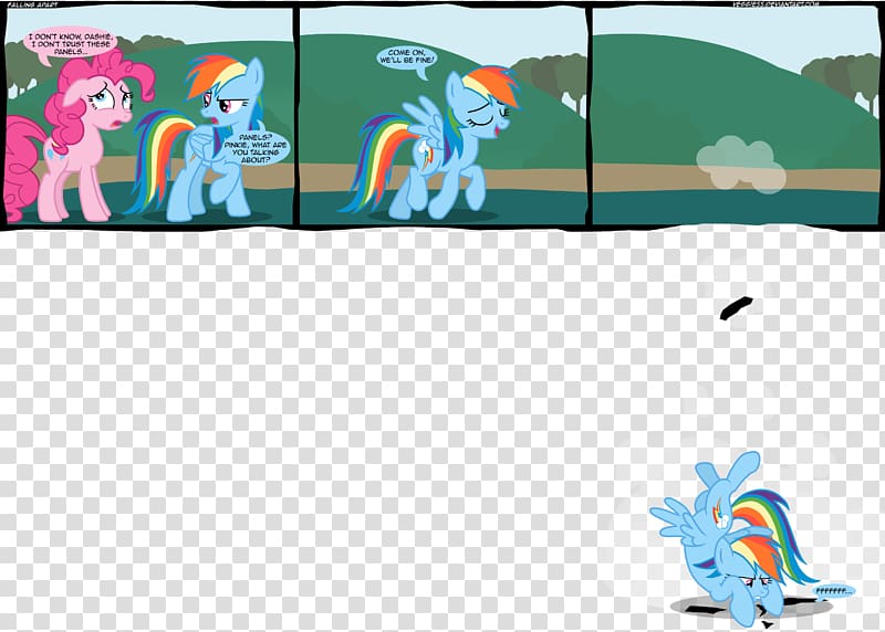 Pinkie Pie Fourth wall Rainbow Dash Panel, Falling feathers transparent background PNG clipart