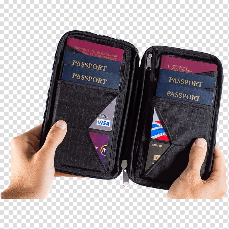 Travel Wallet & Family Passport Holder w/ RFID Blocking Document, Passport Travel Wallet transparent background PNG clipart