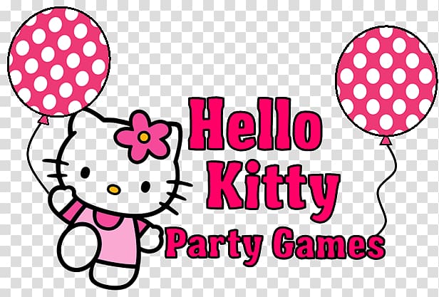 Hello Kitty Party Games illustration, Hello Kitty Online Party game , Hello Kitty With Balloons transparent background PNG clipart