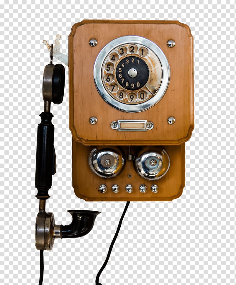 brown rotary telephone, Vintage Mounted on Wall Telephone transparent background PNG clipart