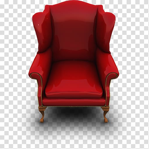 red wing chair, angle comfort couch, RedCouch transparent background PNG clipart