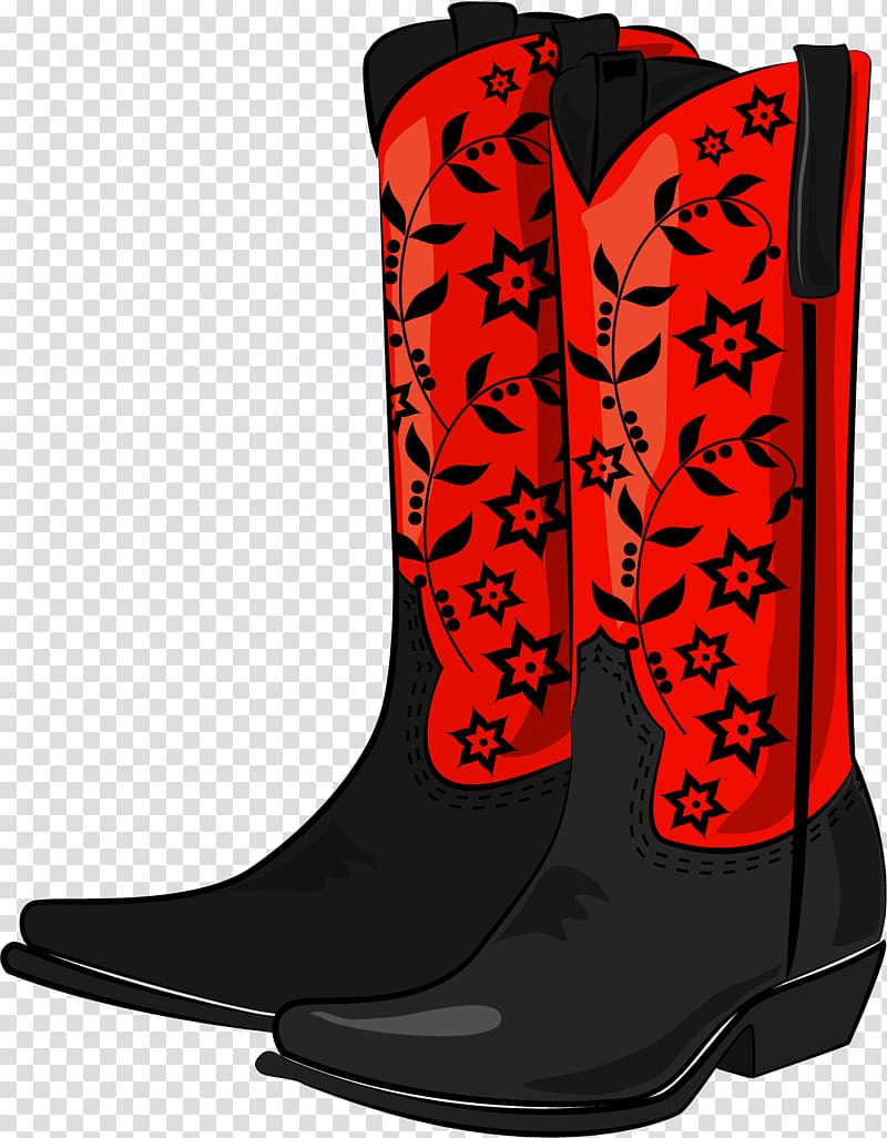 Cowboy boot High-heeled footwear , Hand-painted Boots transparent background PNG clipart