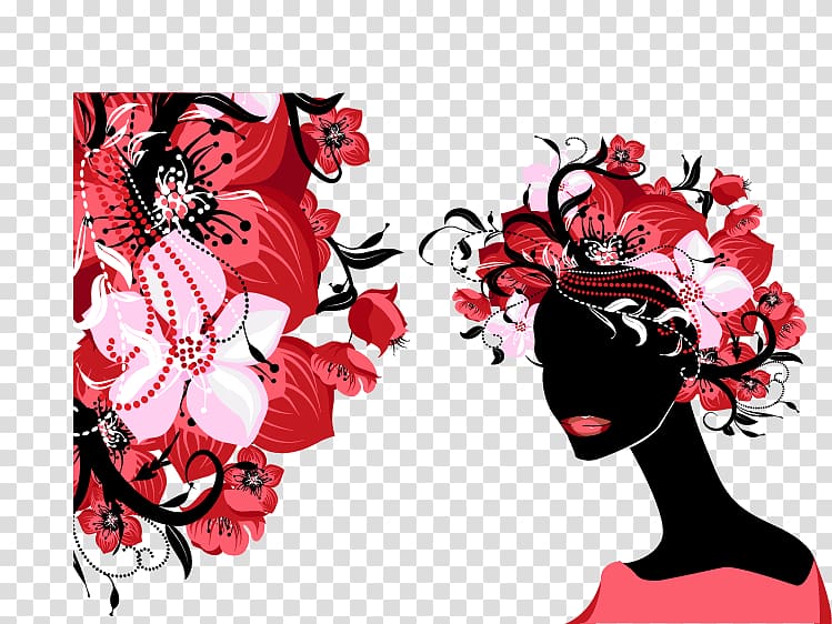 Female Flower Woman, Floral beauty transparent background PNG clipart