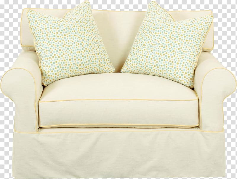 Loveseat Couch Cushion Chair Furniture, White Sofa transparent background PNG clipart