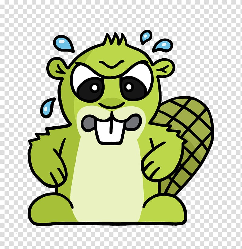 green angry beaver , Frustrated Adsy transparent background PNG clipart