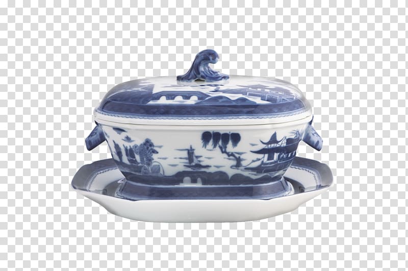 Tureen Lid Ceramic Pottery Tableware, blue china plates transparent background PNG clipart
