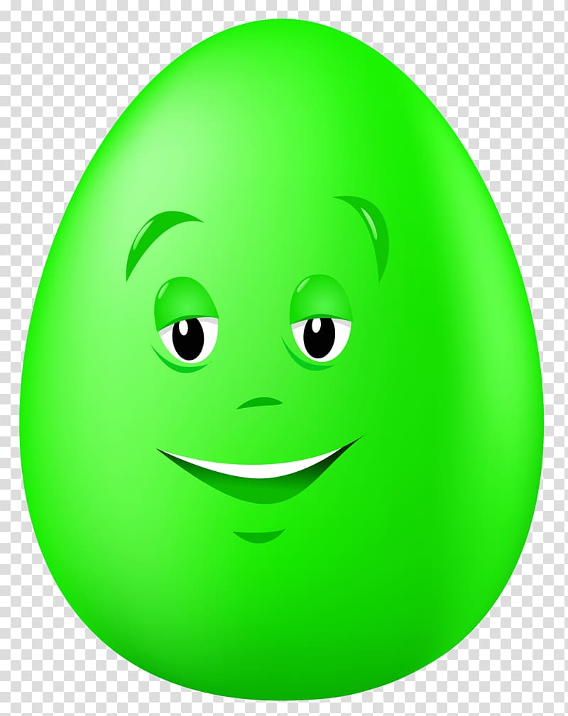 green egg illustration, Smiley Leaf Text messaging Green, Easter Green Egg with Face transparent background PNG clipart