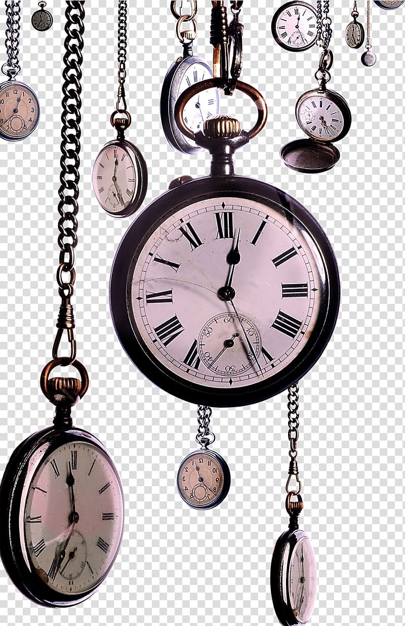 white pocket watches illustration, Pocket watch Clock, Hanging Watch transparent background PNG clipart
